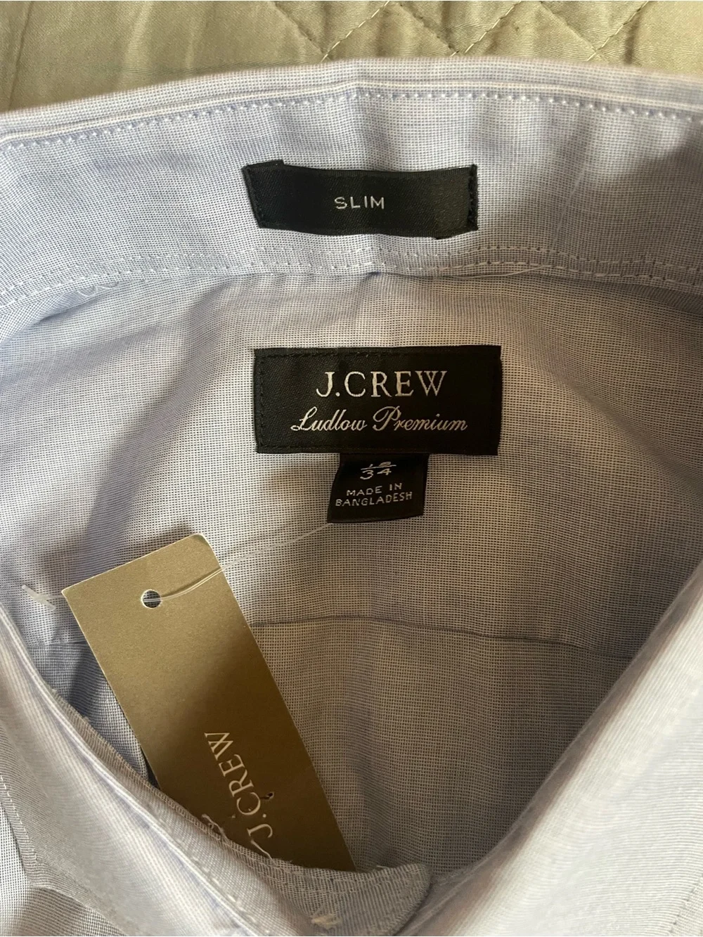 J. CREW Ludlow Premium fine cotton french cuff dress shirt Blue 15/34 NWD $148